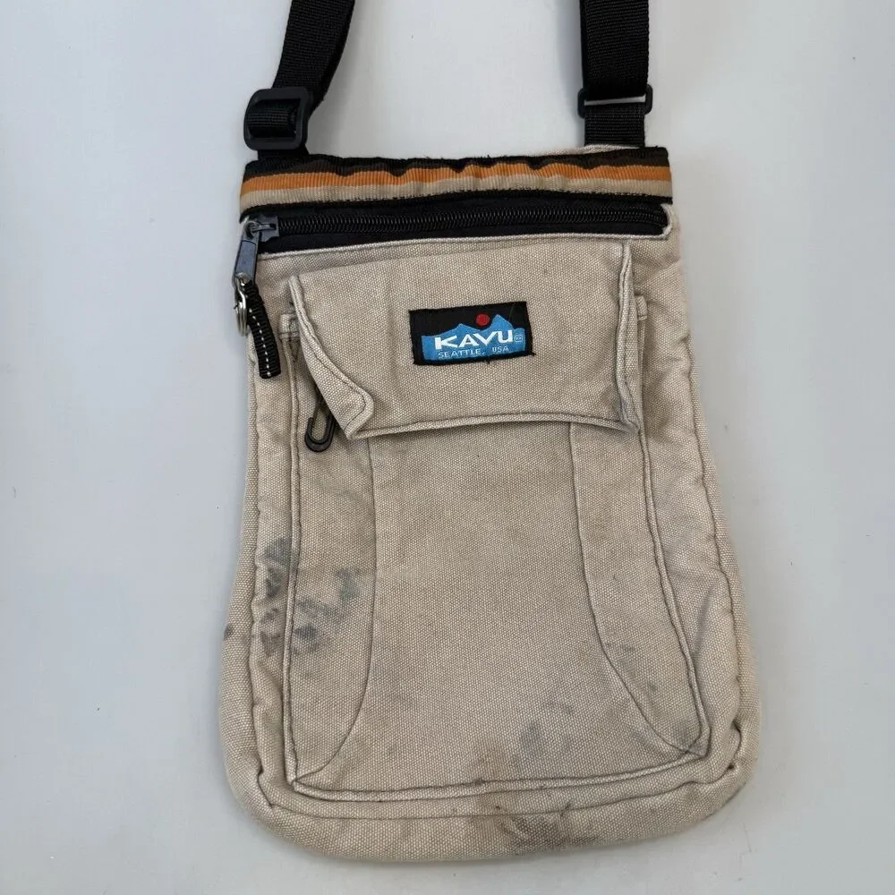 KAVU Brown Crossbody Purse Adjustable Shoulder Strap Casual Travel Bag GUC